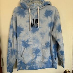 Vans blue and white tie dye pullover hoodie size small